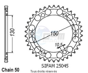 Product image: Sifam - 25045CZ42 - Chain wheel rear Fzr 750 R Genesis 87-   Type 530/Z42 