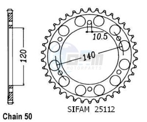 Product image: Esjot - 50-35040-46 - Chainwheel Steel Kawasaki - 530 - 46 Teeth -  Identical to JTR499 - Made in Germany 