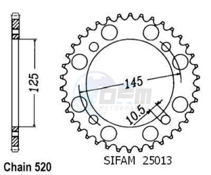 Product image: Esjot - 50-32006-40 - Chainwheel Steel TT Yamaha - 520 - 40 Teeth - Made in Germany 