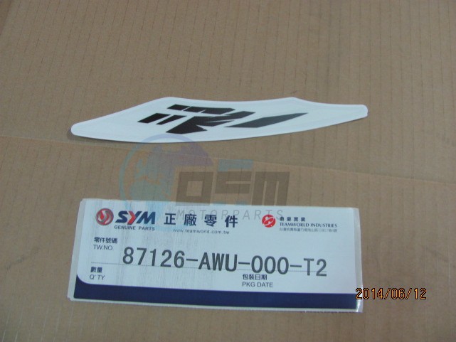 Product image: Sym - 87126-AWU-000-T2 - FR.FENDER L. STRIPE  0