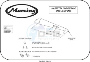 Product image: Marving - 01U45NC - Silencer  Universal M18 Not Approved Ø40-43-45 Black  
