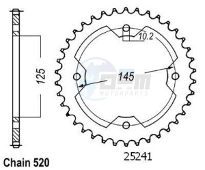 Product image: Esjot - 50-32114-38 - Chainwheel Steel TT Yamaha - 520 - 38 Teeth -  Identical to JTR1857 - Made in Germany 