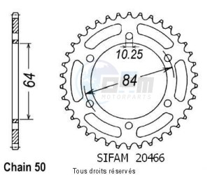 Product image: Sifam - 20466CZ45 - Chain wheel rear Gsx 400 E-twin 82-87   Type 530/Z45 