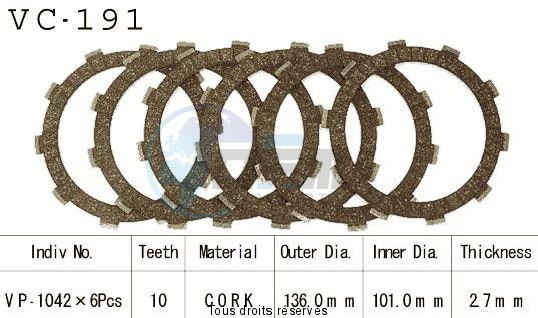 Product image: Kyoto - VC191 - Clutch Plate kit complete Trx300/350/400/450    0