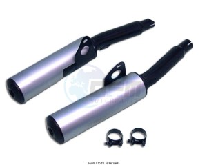 Product image: Marving - 01K2081 - Silencer  Rond GPZ 1000 RX Approved - Sold as 1 pair Rond Ø100 Black Cover Alu 