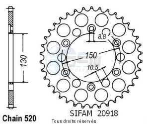 Product image: Sifam - 20918CZ45 - Chain wheel rear Nx 650 Dominator 88-9   Type 520/Z45 