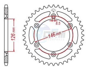 Product image: Esjot - 50-32041-43 - Chainwheel Steel TT Suzuki - 520 - 43 Teeth -  Identical to JTR808 - Made in Germany 
