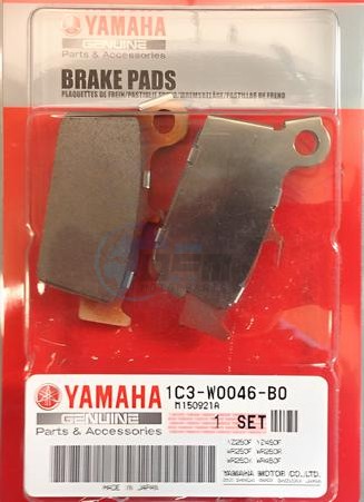 Product image: Yamaha - 1C3W0046B000 - BRAKE PAD KIT 2  0