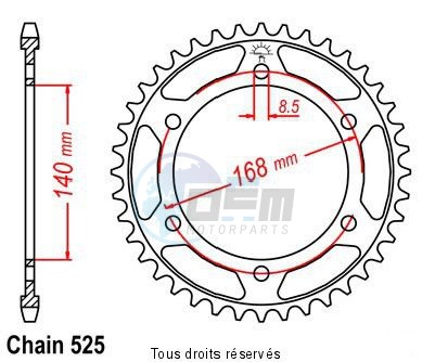 Product image: Sifam - 25274CZ42 - Chain wheel rear Bmw F 800 Gs 08- mounting holes Fixation Ø 8.5mm Type 525/Z42  0