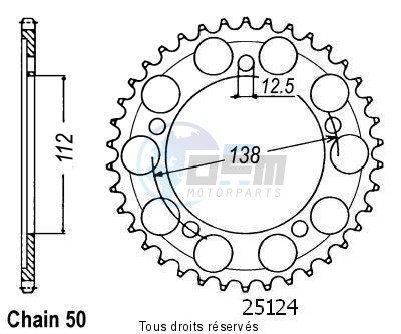 Product image: Sifam - 25124CZ41 - Chain wheel rear Vtr 1000 F 97-98   Type 530/Z41  0