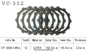 Product image: Kyoto - VC332 - Clutch Plate kit complete Dr 400 S 80-81   