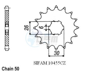Product image: Esjot - 50-35012-17 - Sprocket Yamaha - 530 - 17 Teeth -  Identical to JTF568 - Made in Germany 
