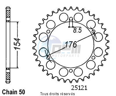 Product image: Sifam - 25121CZ43 - Chain wheel rear Vfr 750 Rc36 90-98 Vfr 800 F1 98 Type 530/Z43  0