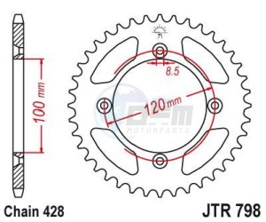 Product image: Esjot - 50-15026-48 - Chainwheel Steel TT Suzuki - 428 - 48 Teeth -  Identical to JTR798 - Made in Germany 