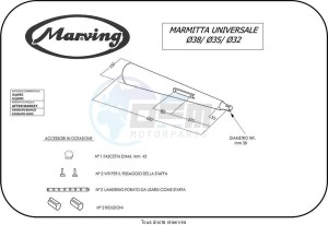 Product image: Marving - 01U38BC - Silencer  Universal M17 Not Approved Ø32-35-38 Chrome  