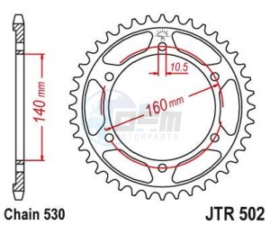 Product image: Esjot - 50-35006-47 - Chainwheel Steel Kawasaki - 530 - 47 Teeth -  Identical to JTR502 - Made in Germany 