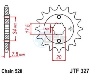 Product image: Esjot - 50-32063-14 - Sprocket Honda - 520 - 14 Teeth -  Identical to JTF327 - Made in Germany 