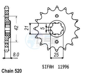 Product image: Esjot - 50-32007-15 - Sprocket TT Yamaha - 520 - 15 Teeth -  Identical to JTF575 - Made in Germany 