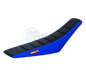 Product image: Crossx - M1101-3BBLB - Saddle Cover SHERCO SE-R SEF-R 17-20 TOP BLACK- SIDE BLUE-STRIPES BLACK (M11-3BBLB) 