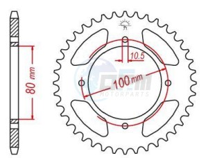 Product image: Esjot - 50-15045-45 - Chainwheel Steel Suzuki - 428 - 45 Teeth -  Identical to JTR1794 - Made in Germany 