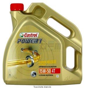 Product image: Castrol - CAST15044F - Oil 4T 15W50 POWER1 4L - Semi Synthetic 