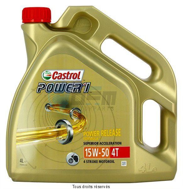 Product image: Castrol - CAST15044F - Oil 4T 15W50 POWER1 4L - Semi Synthetic  0